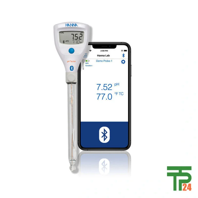 Hanna HI9810402 HALO2 Wireless Refillable pH Tester for Lab